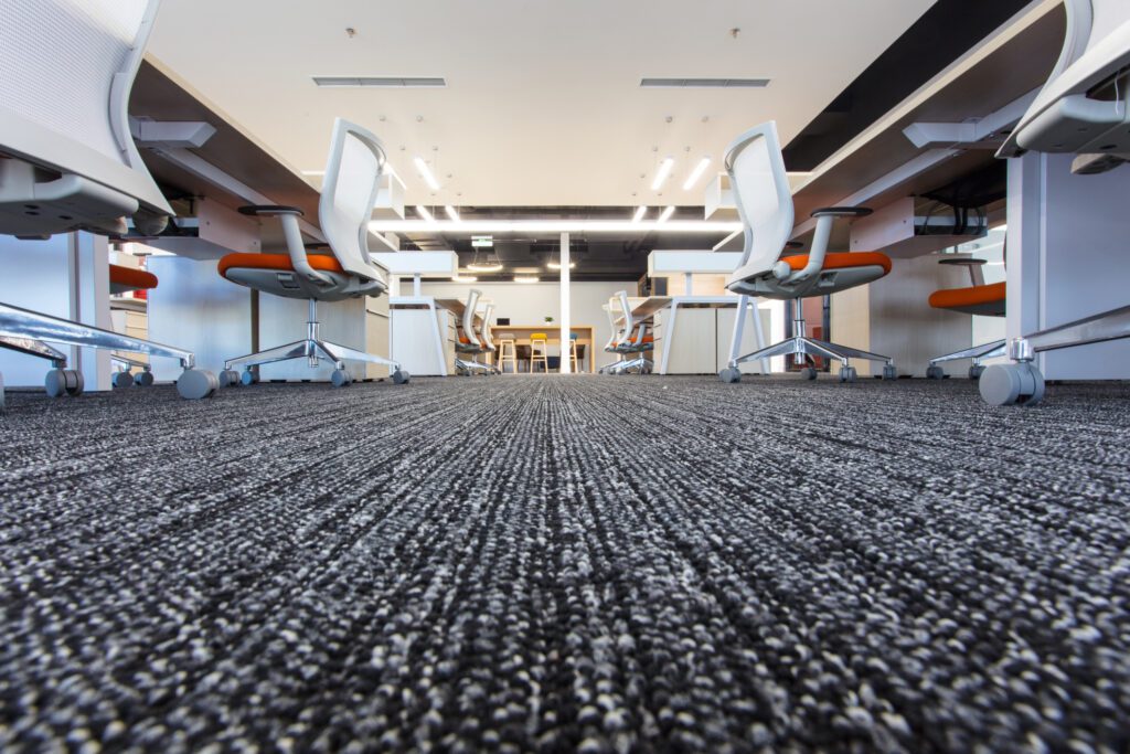 Carpet in Modern Office Interior Low Angle Shot